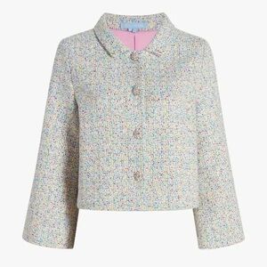 Hill House Bea Rainbow Multicolor Tweed Jacket Small